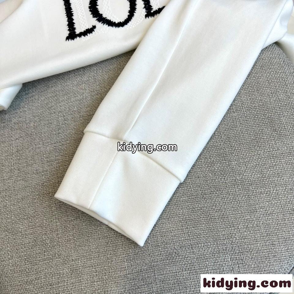 シンプル ロゴ コットン モックネック 長袖Tシャツ ロエベ Tシャツ 偽物 ホワイト-3