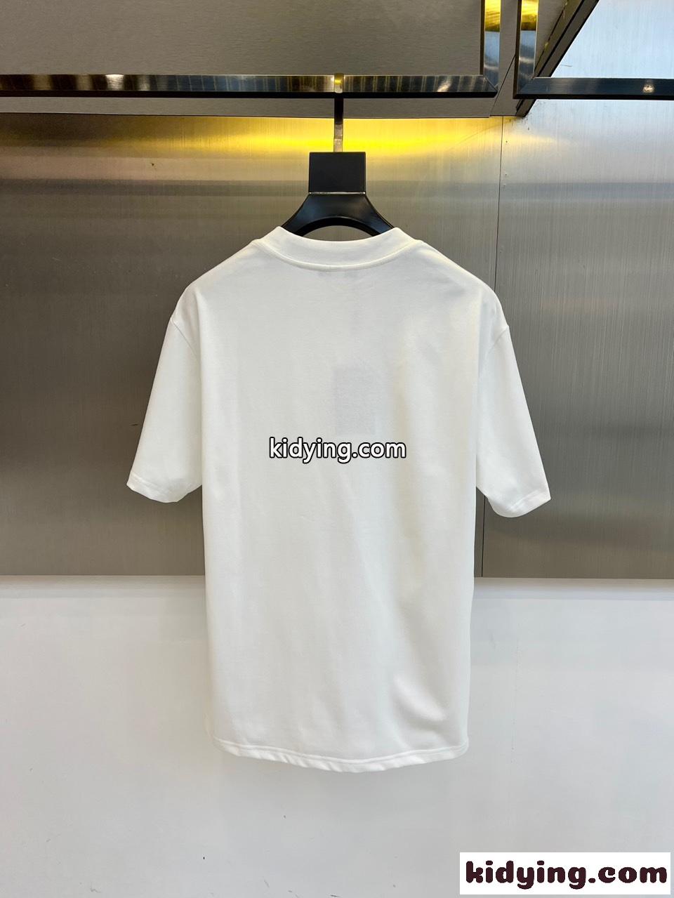 定番 ロゴプリント クルーネック 半袖Tシャツ バレンシアガ Tシャツ 偽物 ホワイト-4
