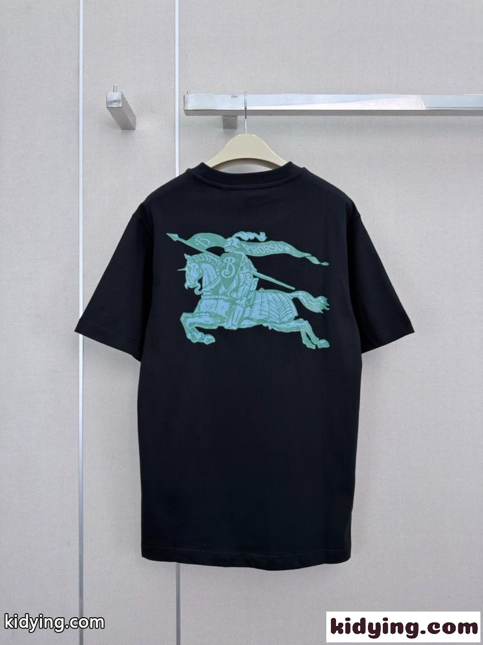 ヘリテージロゴ コットンTシャツ バーバリー Tシャツ 偽物 ブラック-0