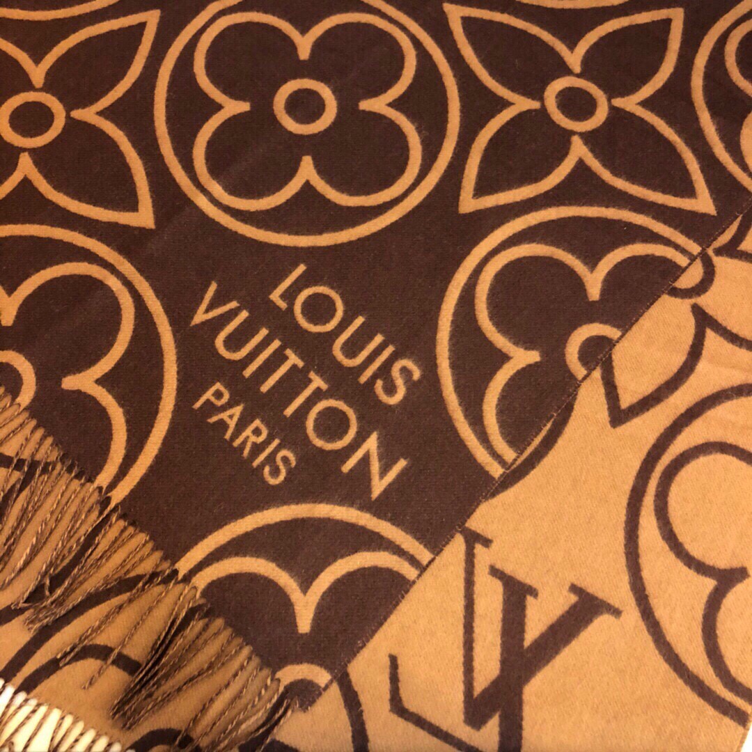 大判サイズで暖かい☆ルイヴィトン スカーフ コピー LV イン ブルーム マフラー-3