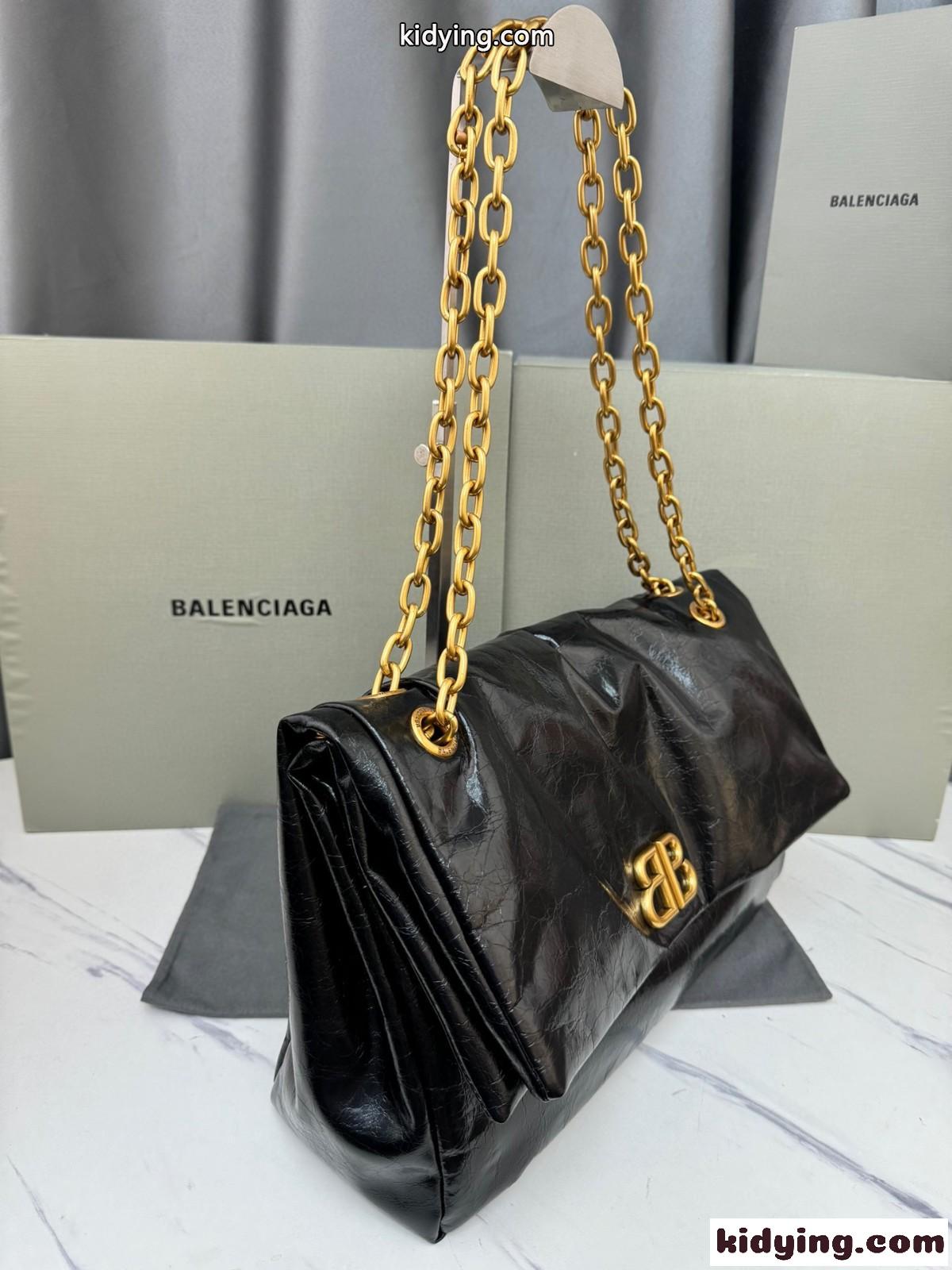 バレンシアガ レディース モナコ ミディアム チェーンバッグ スーパーコピー ゴールド金具-0
