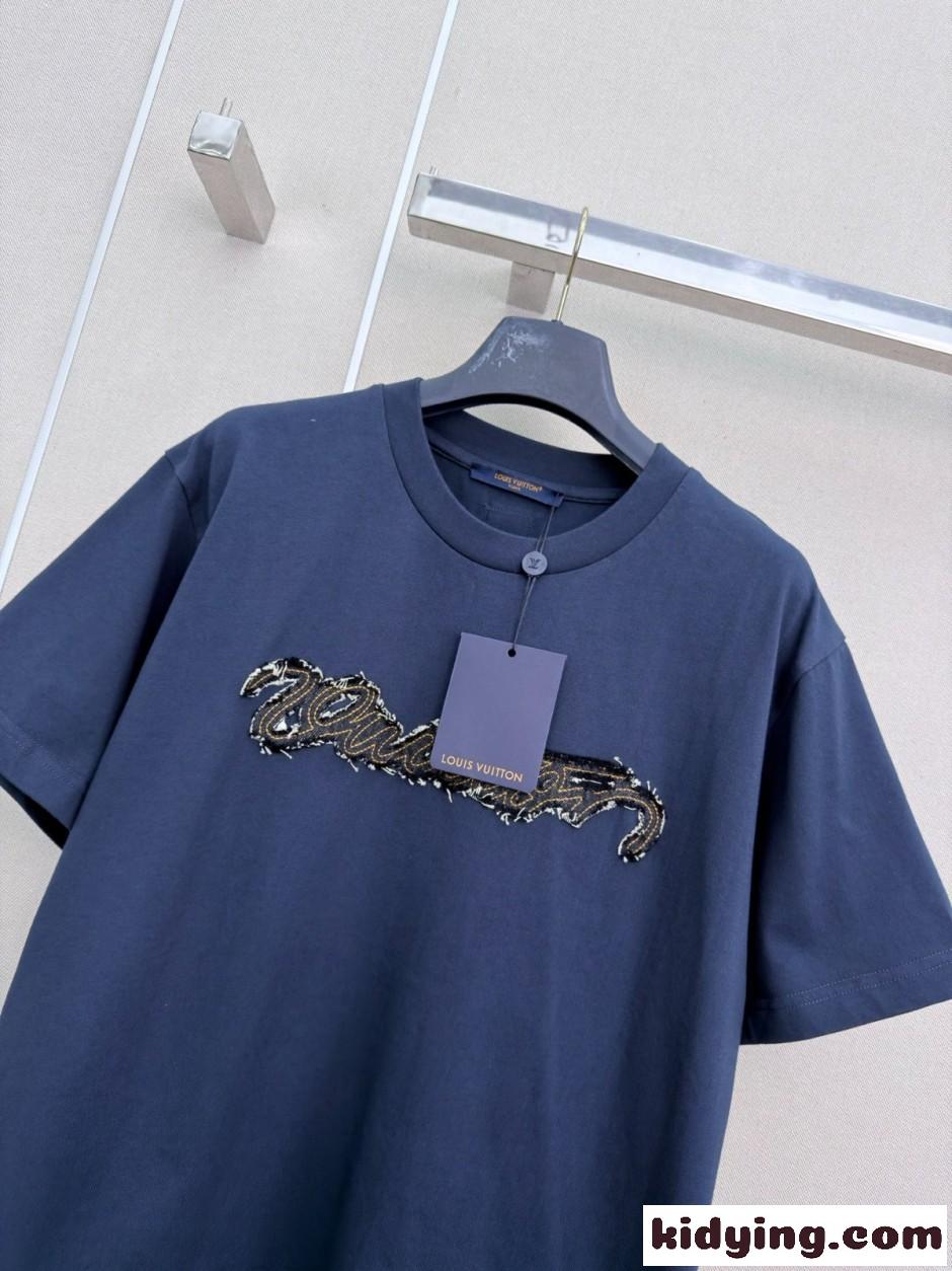 カジュアル デニムシグネチャーTシャツ ルイ・ヴィトン Tシャツ コピー-1