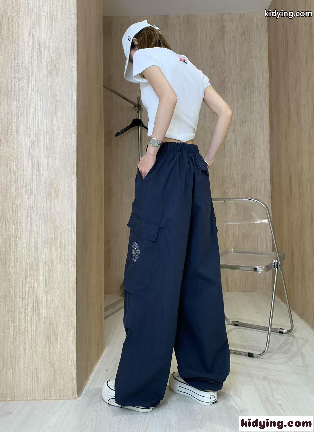 人気 カジュアル カーゴパンツ クロムハーツ パンツ 偽物 ネイビー-3