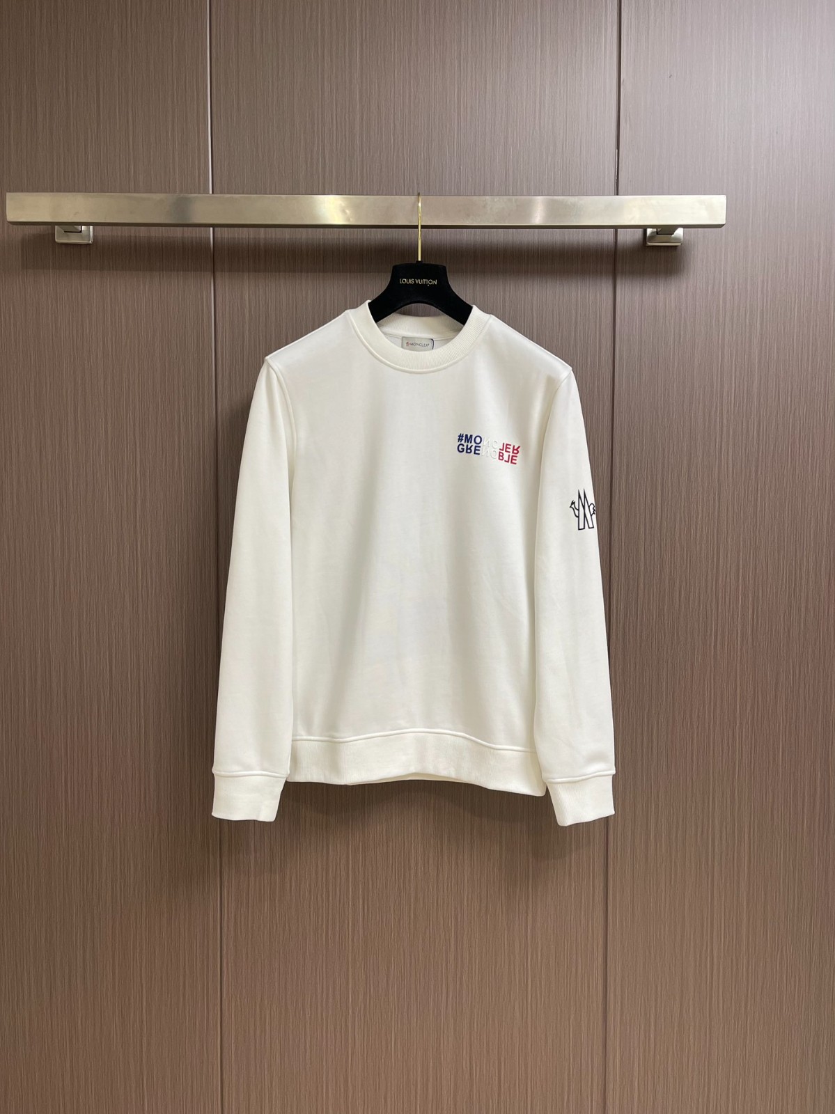 カジュアル ロゴ入り コットン スウェットシャツ モンクレール Tシャツ コピー ホワイト-0