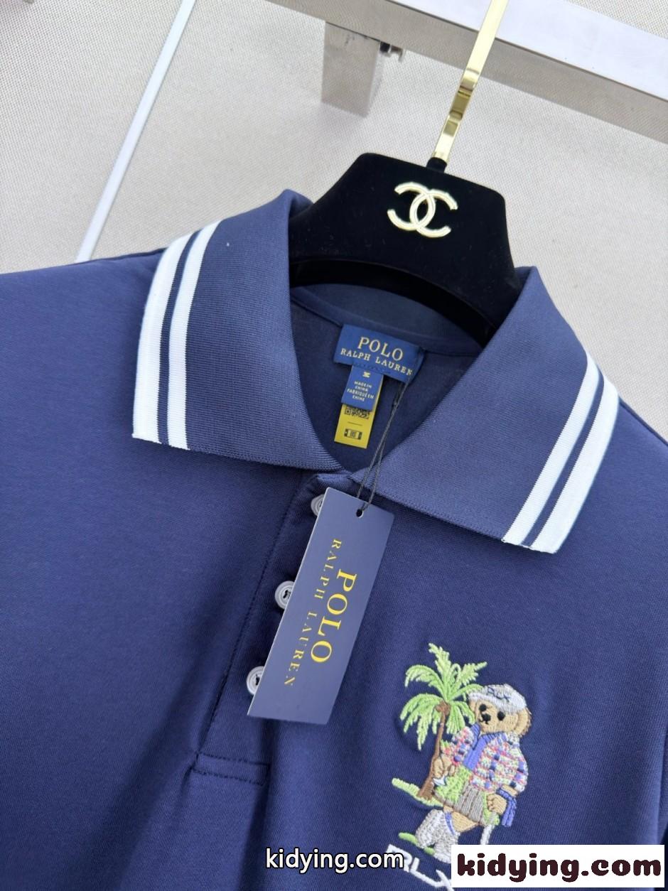 カジュアル 可愛い ポロベア コットン ポロシャツ ラルフローレン Tシャツ 偽物 ネイビー-1