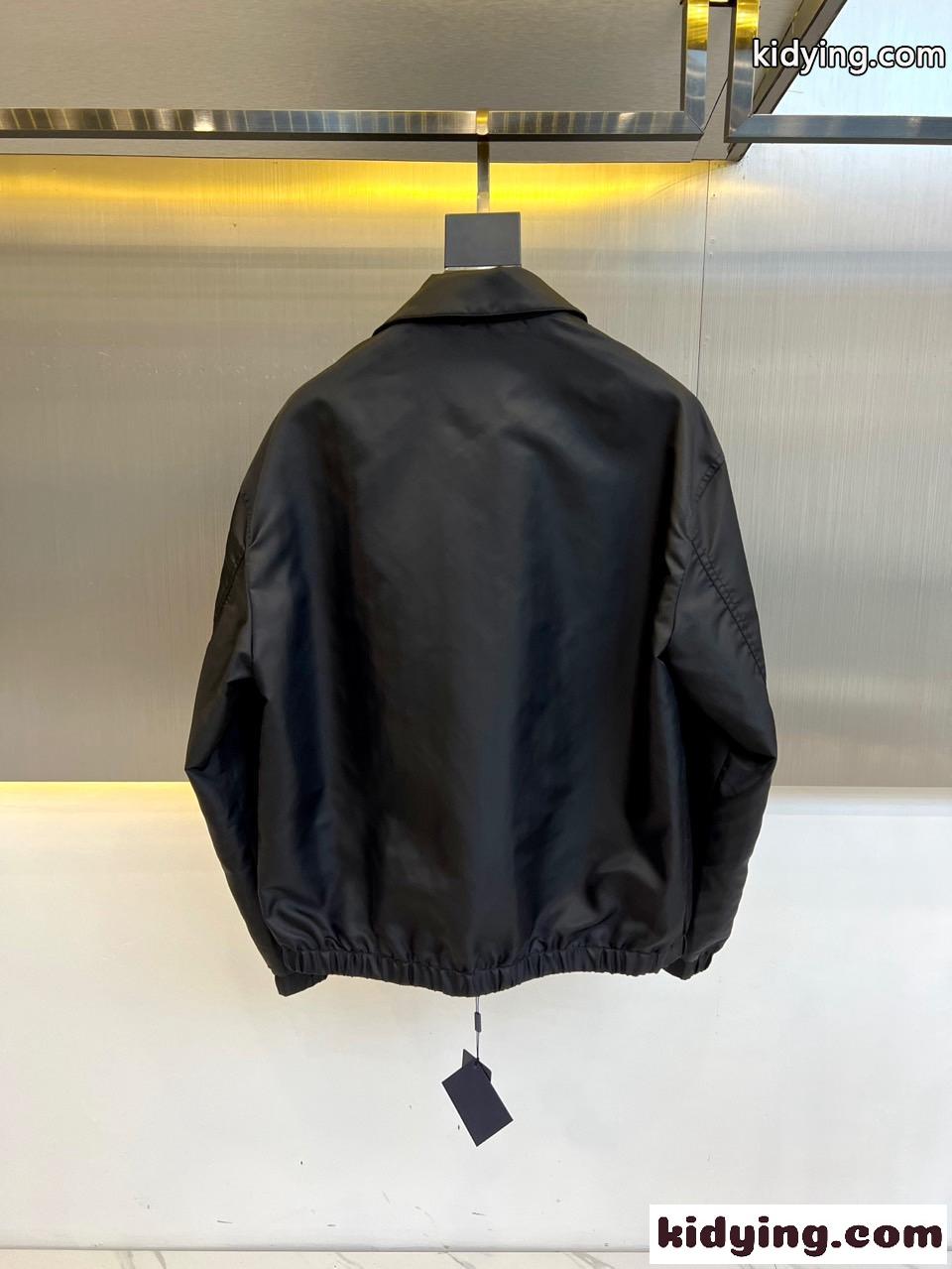洗練された ジップアップ シャツジャケット プラダ ジャケット コピー ブラック-4