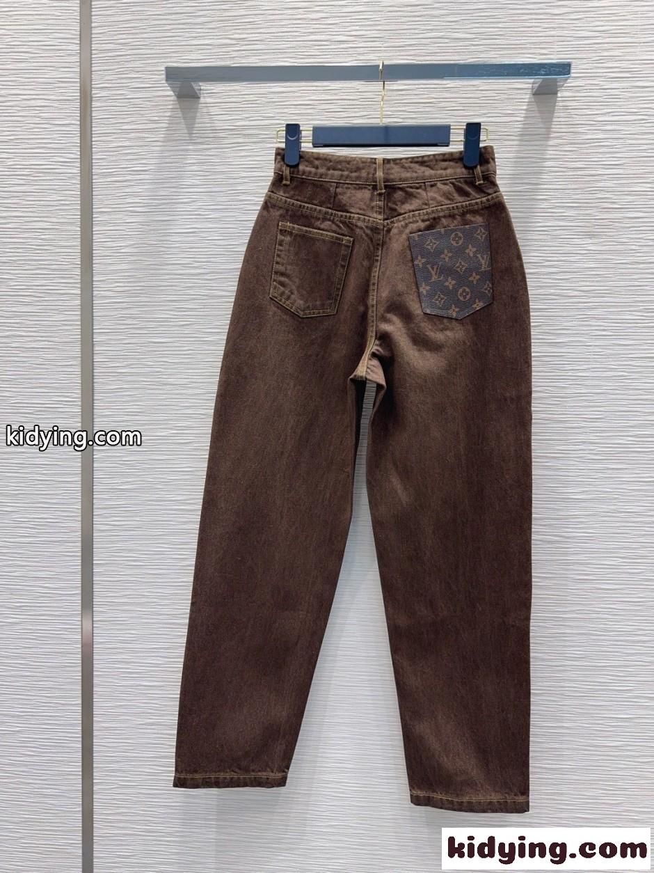 スピーディ パッチ ジーンズ ルイ・ヴィトン スーパーコピー デニムパンツ-4