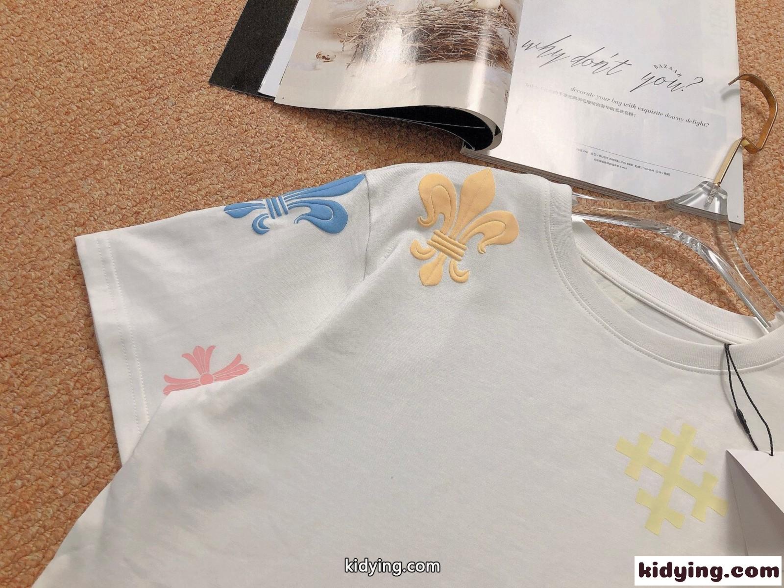 コットン 優しい肌触り クルーネック ロゴ クロムハーツ tシャツ コピー 半袖 春夏 人気 定番 トップス ホワイト ブラック-4
