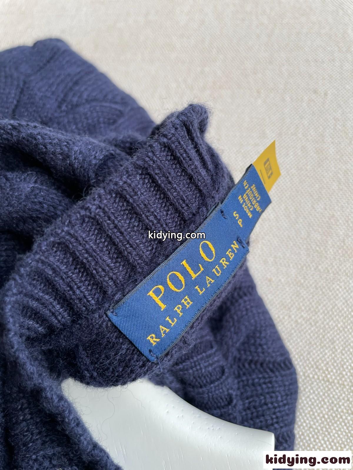 ラルフローレン セーター 偽物 定番 ロゴ刺繍 ケーブル編み クルーネック ネイビー-4