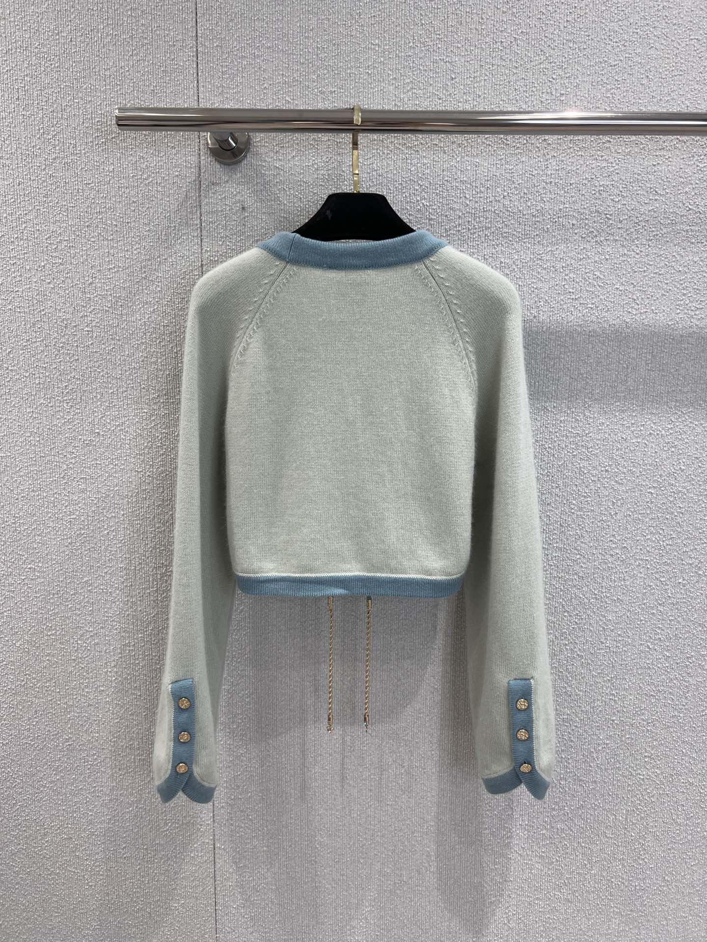 シャネル ニット コピー 爽やか 配色 カシミヤ カーディガン グリーン-0
