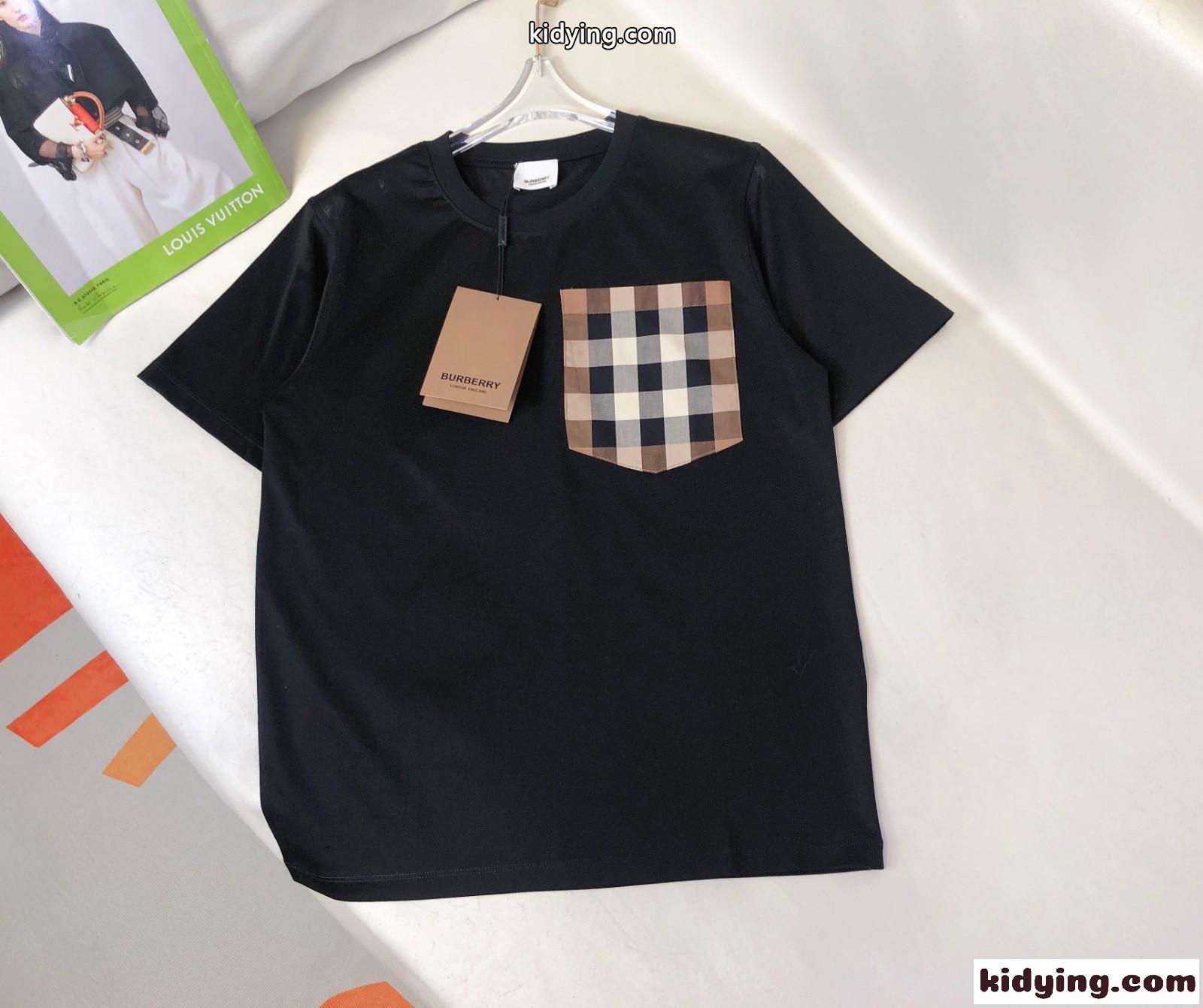ヴィンテージチェックポケット コットン 半袖Tシャツ バーバリー Tシャツ コピー-0