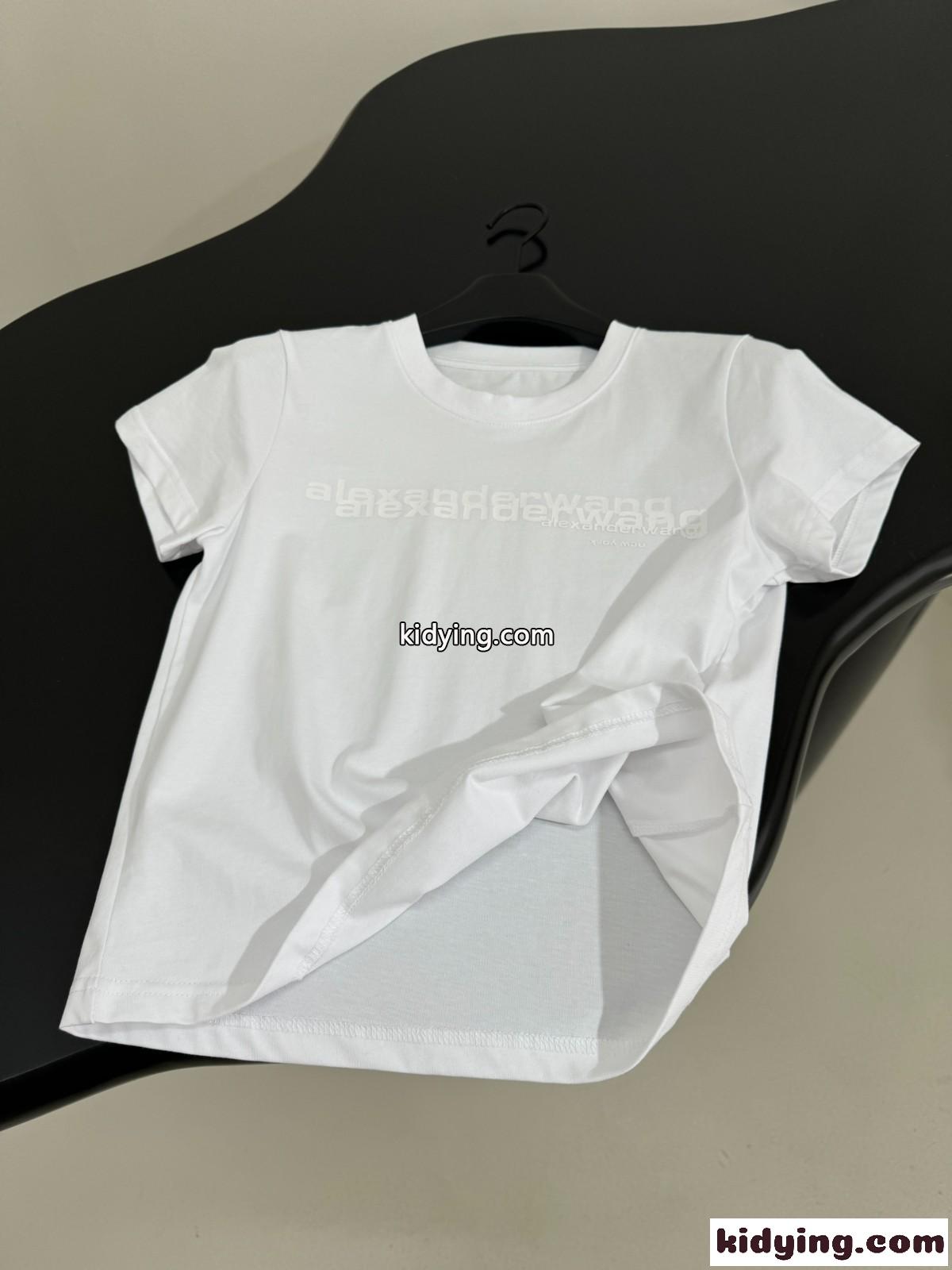 シンプル ロゴ 半袖Tシャツ アレキサンダーワング Tシャツ コピー コットン ホワイト-3