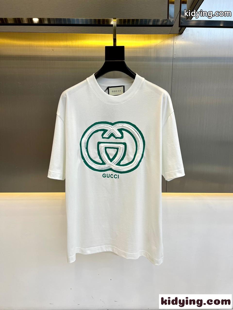 シンプル 快適 コットン 半袖Tシャツ グッチ Tシャツ コピー ホワイト-0