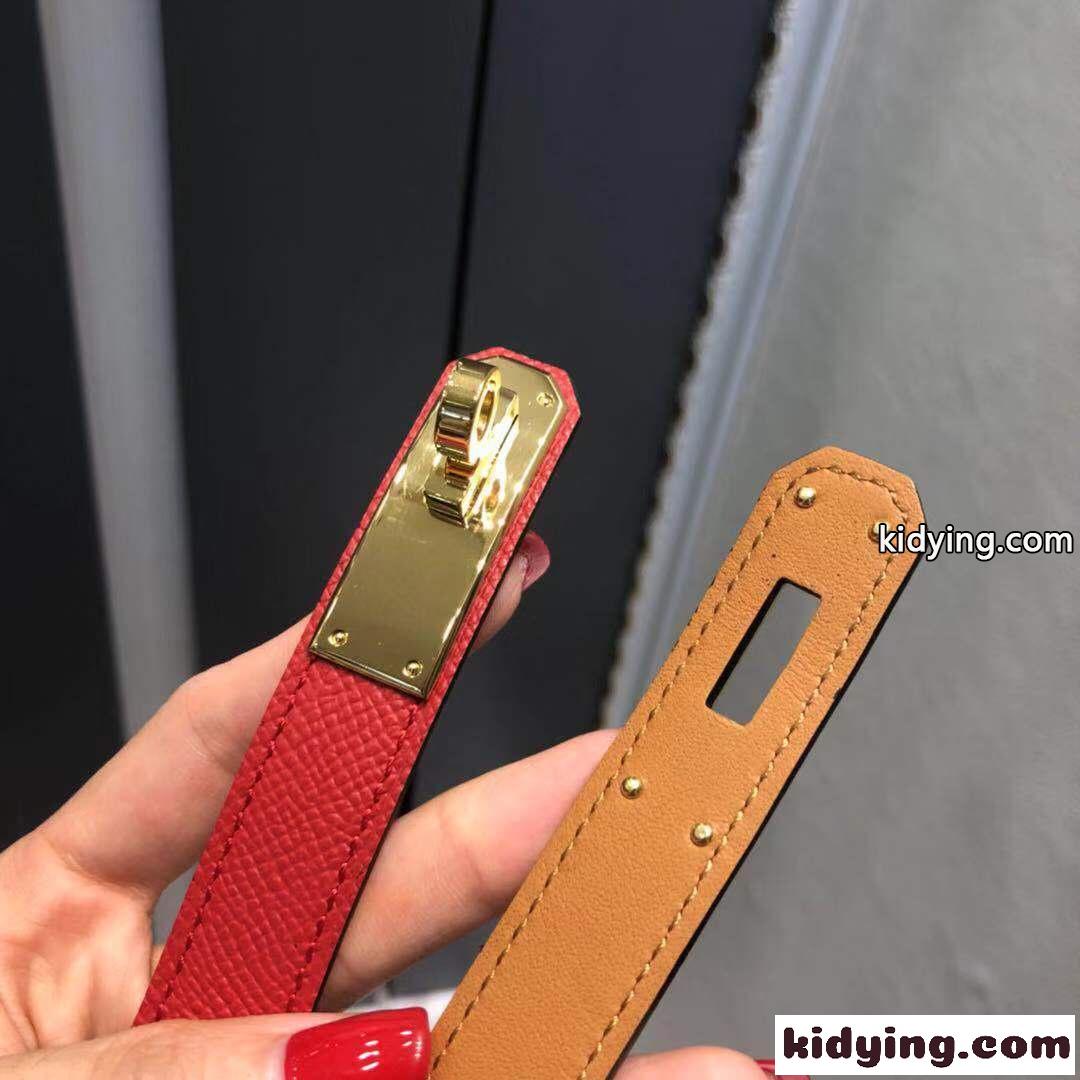 ケリーバックル スリムベルト エルメス ベルト コピー レディース レッド-2