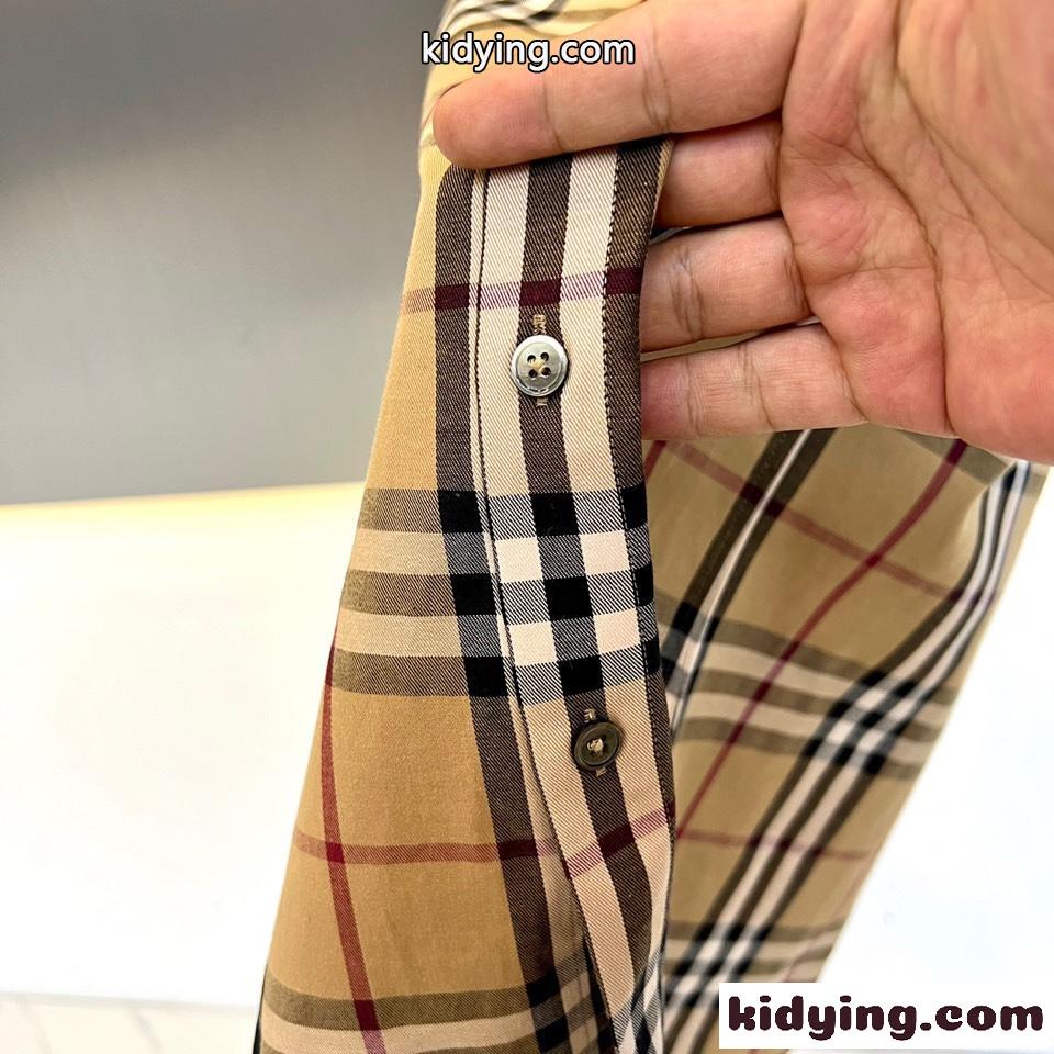 定番 コットン チェックシャツ バーバリー シャツ コピー ロングスリーブ-4