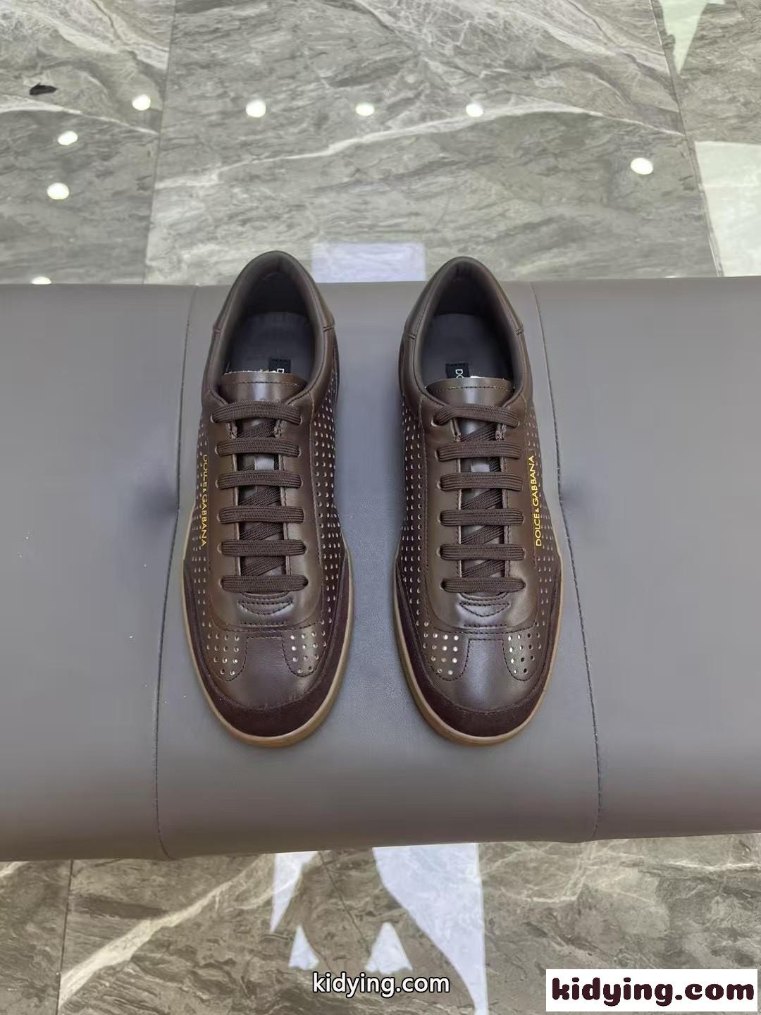 ドルチェ&ガッバーナ コピー 洗練された 新作 D&G サントロペ レザー スニーカー ブラウン-1