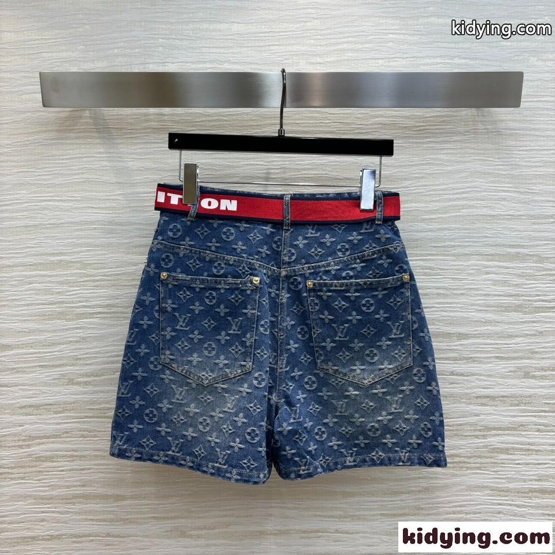 LV x ACモノグラムショーツ ルイヴィトン パンツ コピー デニム ショートパンツ-4