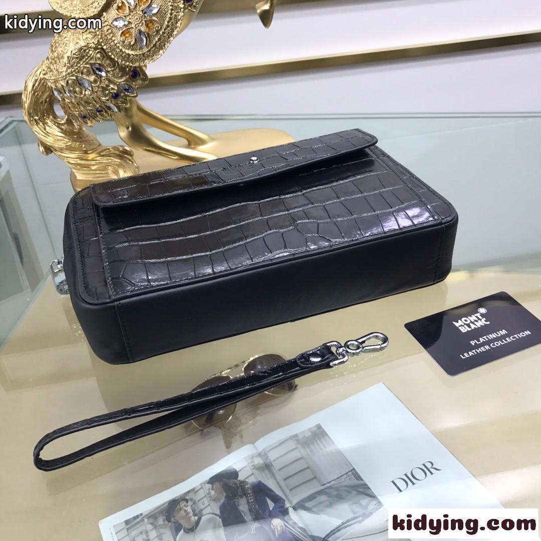 シンプル オシャレ パーティー ビジネス カジュアル モンブラン バッグ メンズ コピー ブラック レザー-3