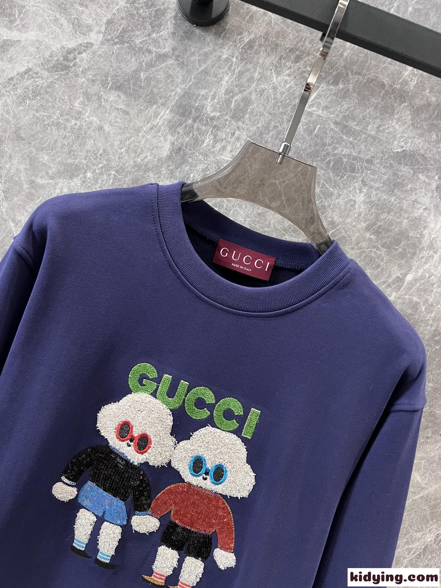 可愛い コットン スウェットシャツ グッチ Tシャツ コピー クルーネック-3
