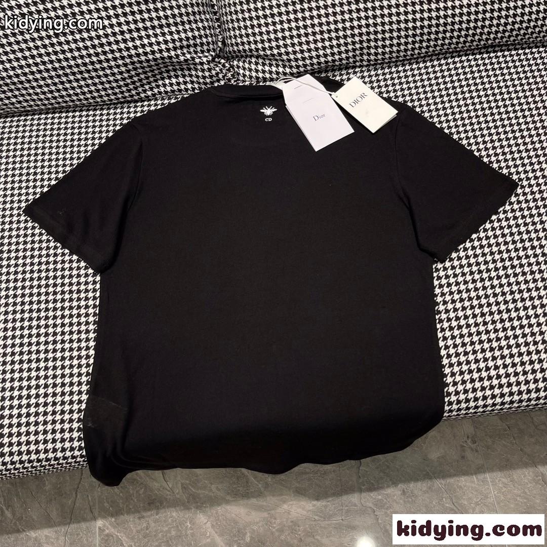 LUCKY DIOR おしゃれ 定番 クルーネック クリスチャン・ディオール Tシャツ コピー 半袖 トップス-4