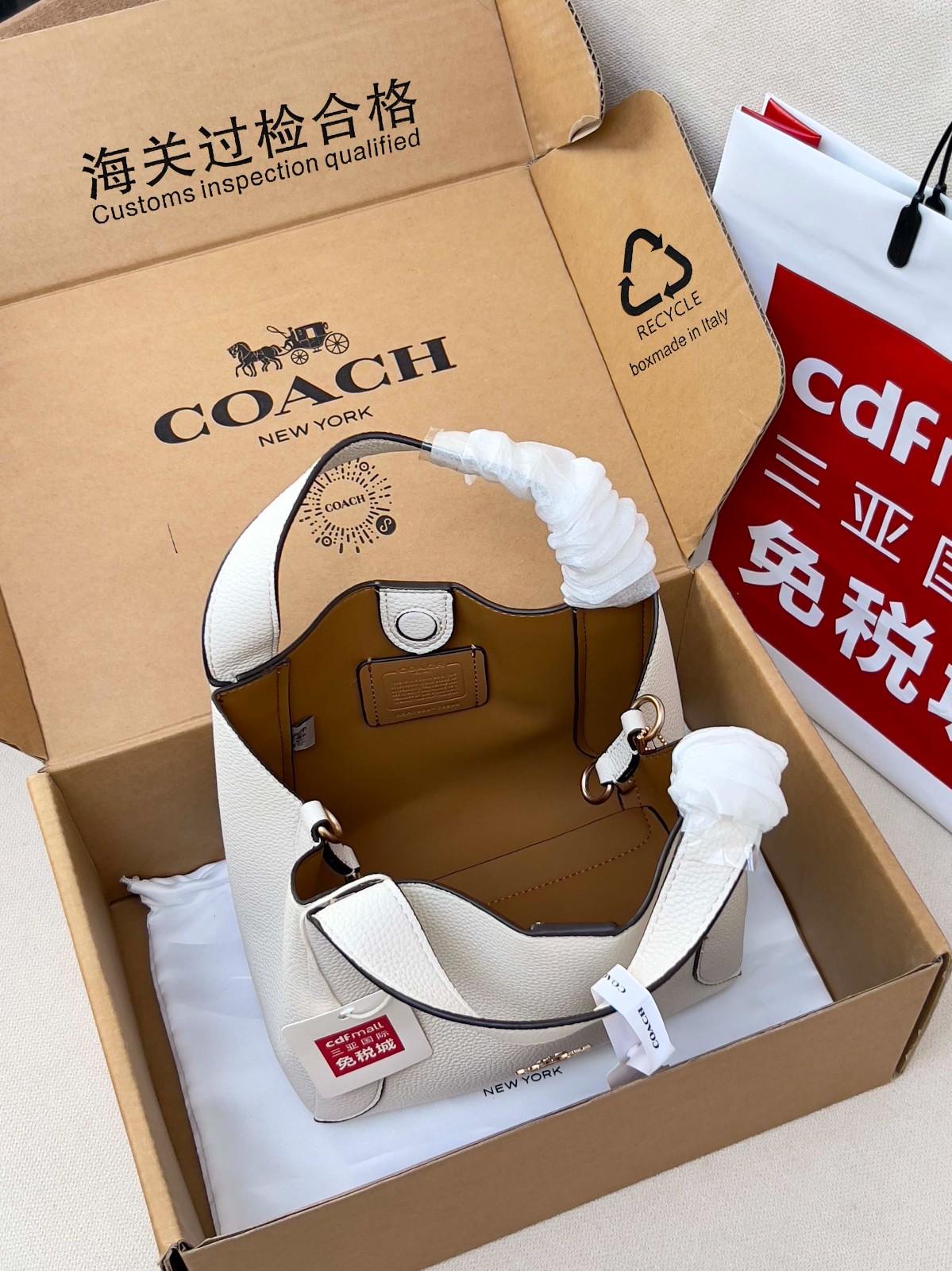 カジュアル グレインレザー コーチ バッグ スーパーコピー ショルダーバッグ ホワイト-3