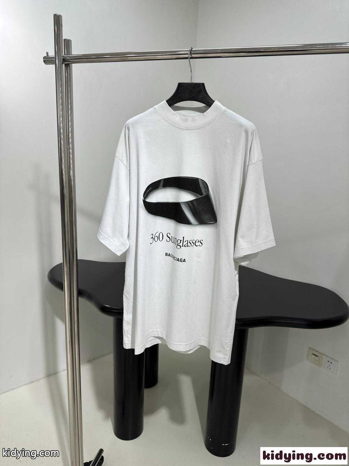 バレンシアガ 360 SUNGLASSES Tシャツ コピー ユニセックス オーバーサイズ-0