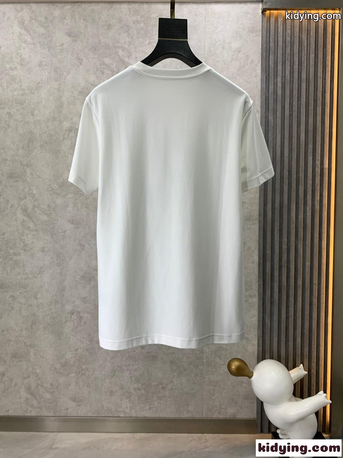 ベーシック おしゃれ クルーネック エルメネジルド・ゼニア Tシャツ コピー 半袖Tシャツ ホワイト-1