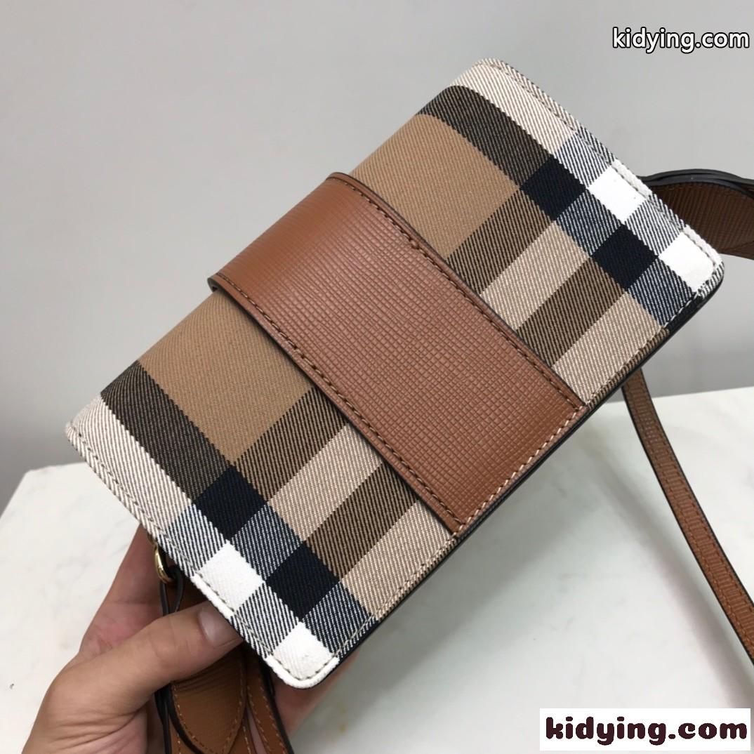 THE BUCKLE - HOUSE チェック レザー バーバリー バッグ コピー コンパクト お洒落 ショルダーバッグ-1