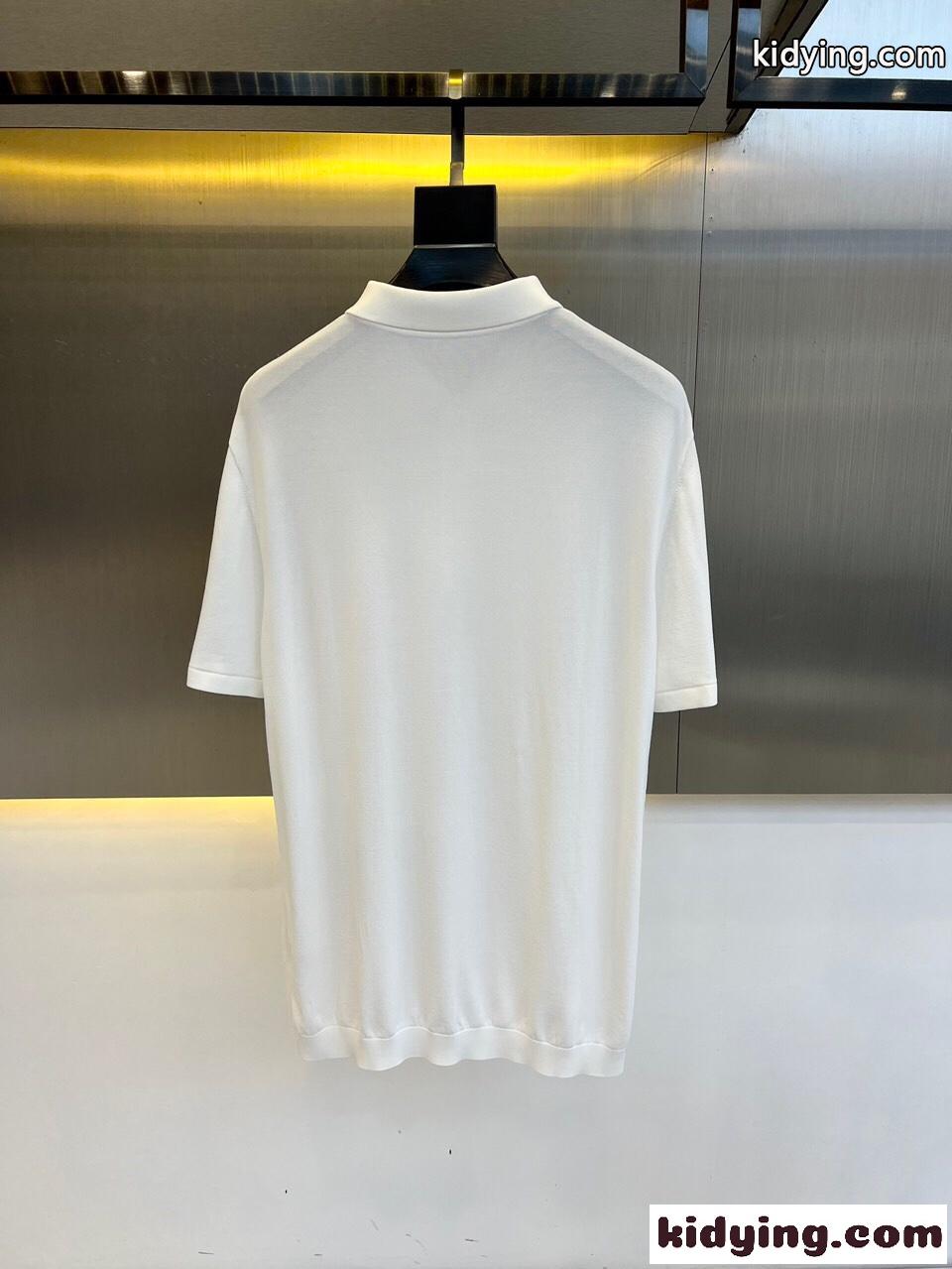 着心地抜群 エルメネジルド・ゼニア 半袖Tシャツ コピー 春夏 ポロシャツ ホワイト-4