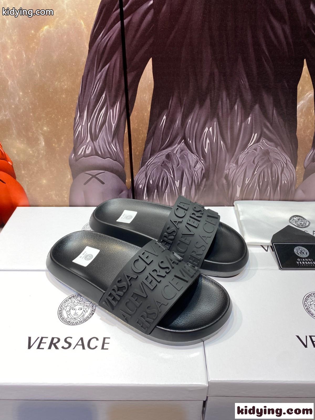 VERSACE ロゴ スライダーサンダル ヴェルサーチェ サンダル コピー メンズ-1