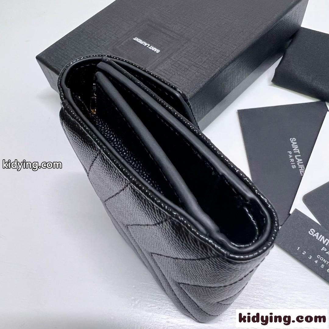 コンパクト モノグラム 三つ折り財布 ゴールド金具 イヴ・サンローラン 財布 コピー ウォレット-2