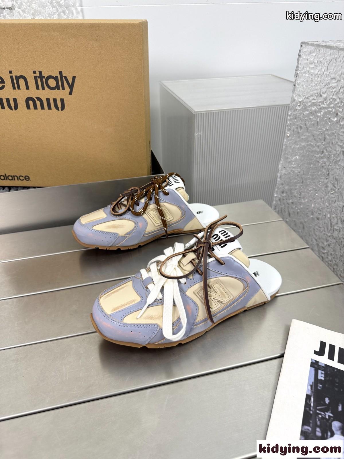 New Balance x Miu Miu 530 SL ミュールスニーカースーパーコピー パープル-4