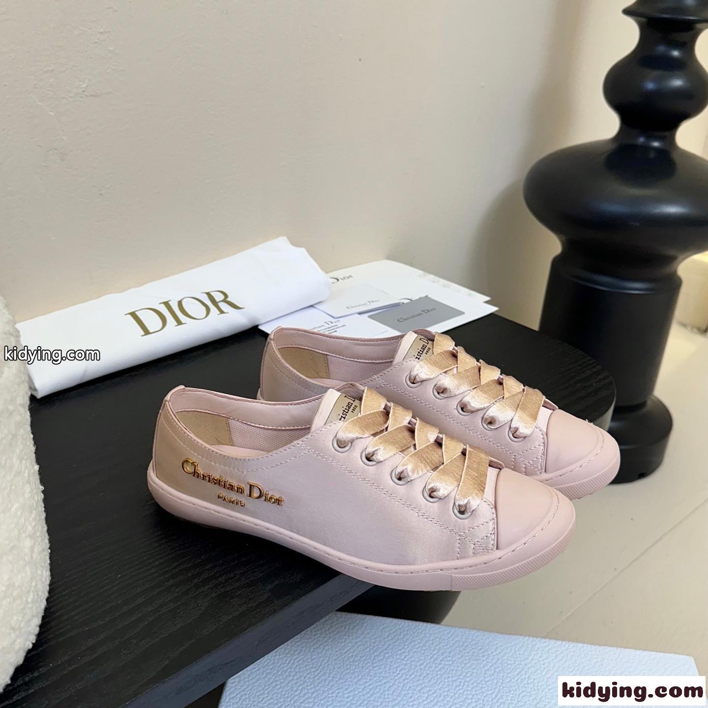 Dioriviera Dior Lucky スニーカー ディオール スーパーコピー サテン ピンク-0