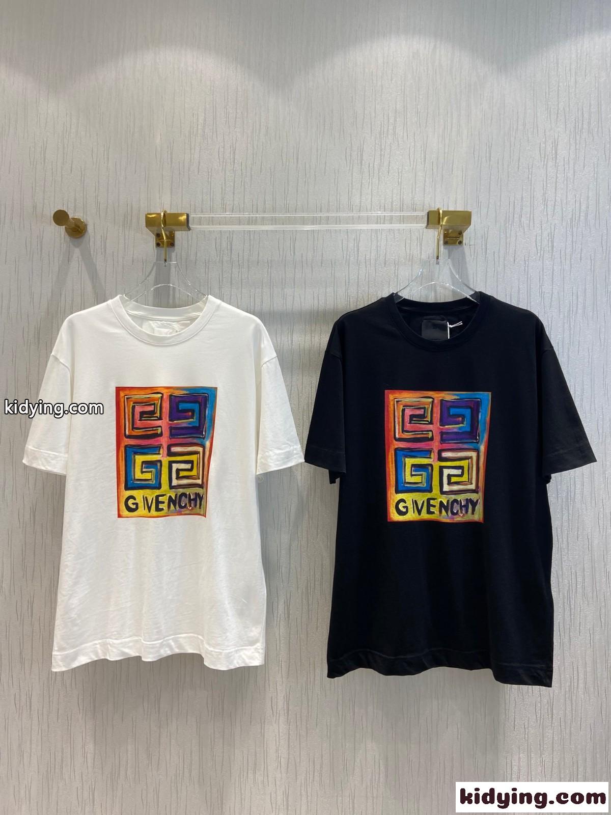 春夏 新作 ゆったり 人気 体型カバー プリント クルーネック ジバンシィ Tシャツ コピー コットン 着心地いい-0