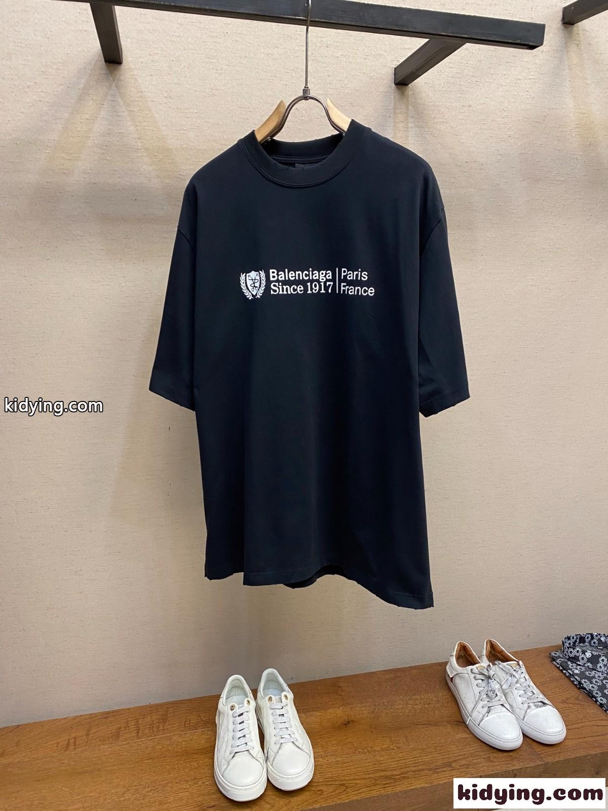 オーバーサイズ コットンジャージ 半袖Tシャツ バレンシアガ Tシャツ コピー クルーネック-0