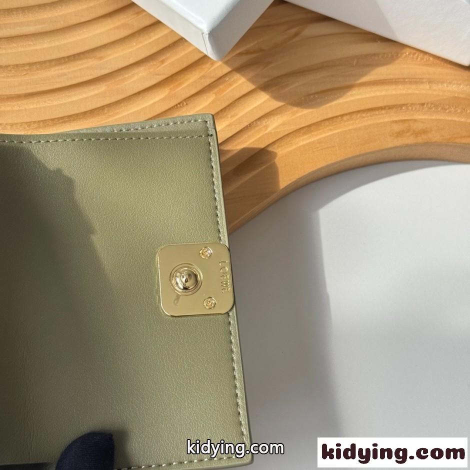 3つ折り財布 小銭入れ付き LOEWE ロエベ スーパーコピー コンパクト ウォレット グリーン-3