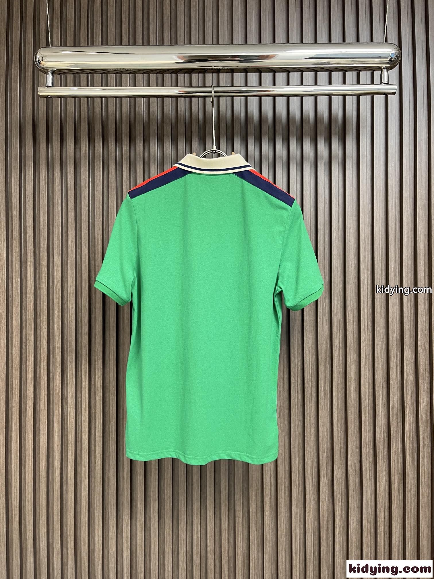 人気 GG パッチ付き コットン ポロシャツ グッチ Tシャツ コピー グリーン-1