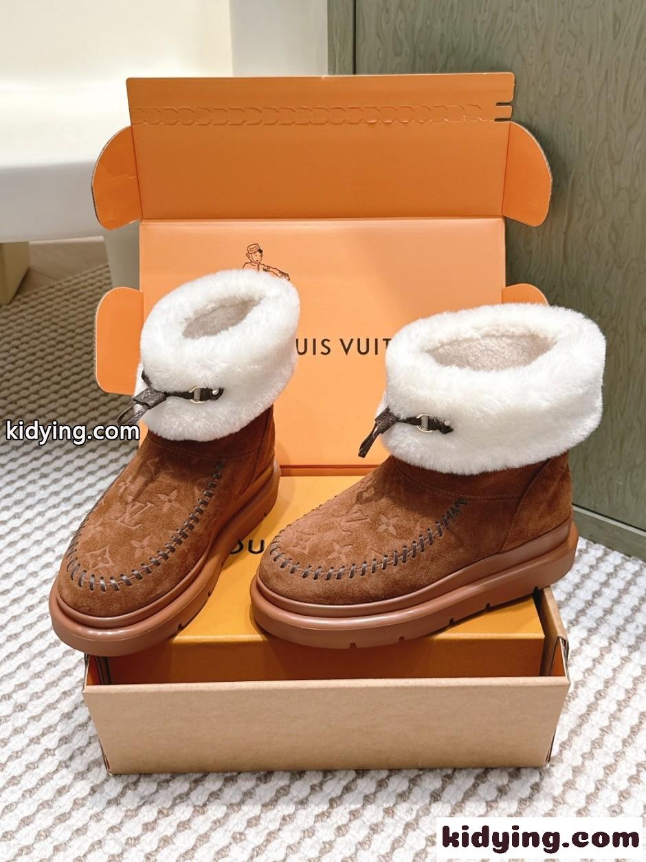 LV SKI コルティナ アンクルブーツ ルイ・ヴィトン ブーツ スーパーコピー ブラウン-2