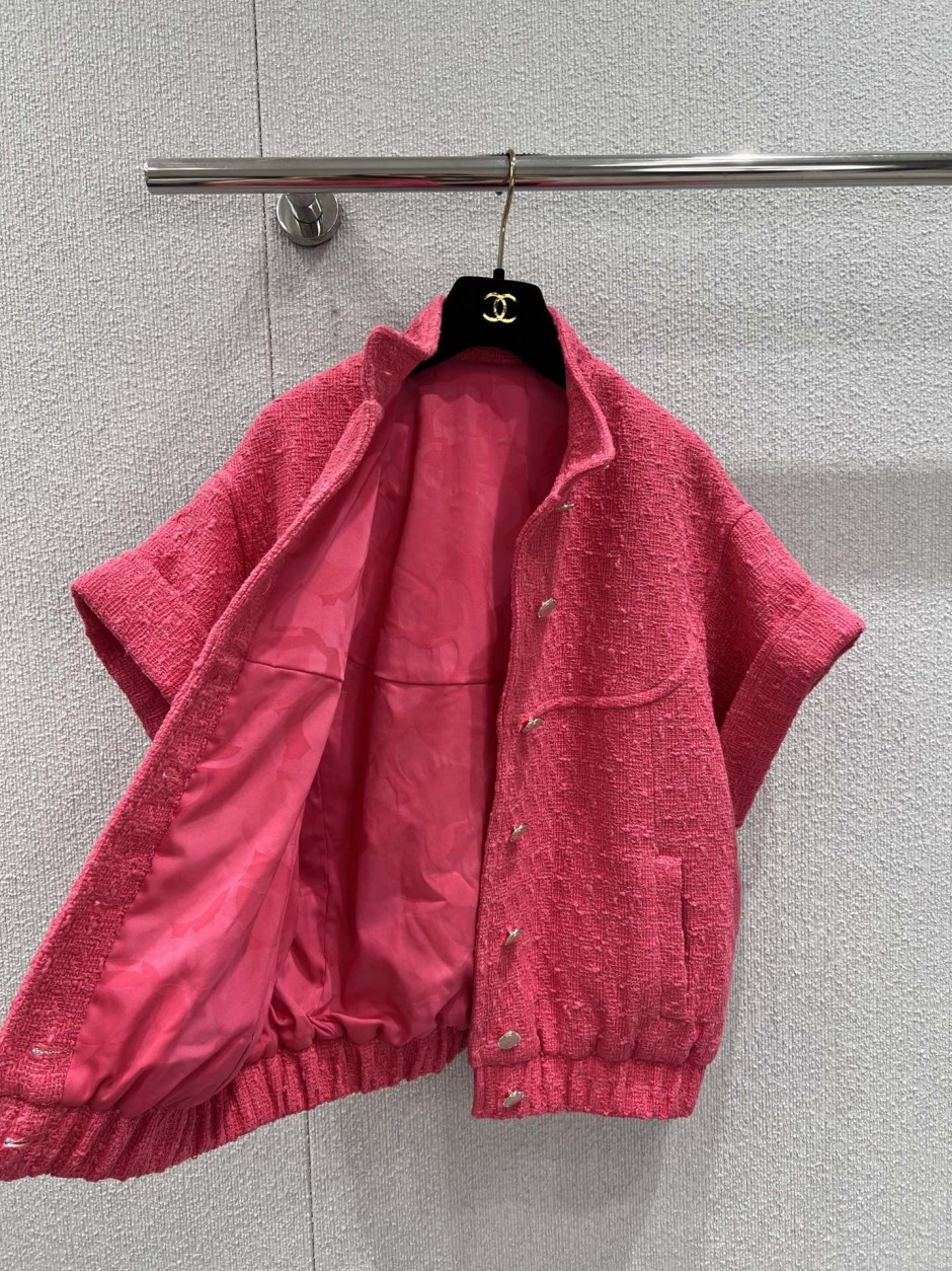 春に活躍～ツイード 半袖ジャケット シャネル ジャケット コピー ピンク-4