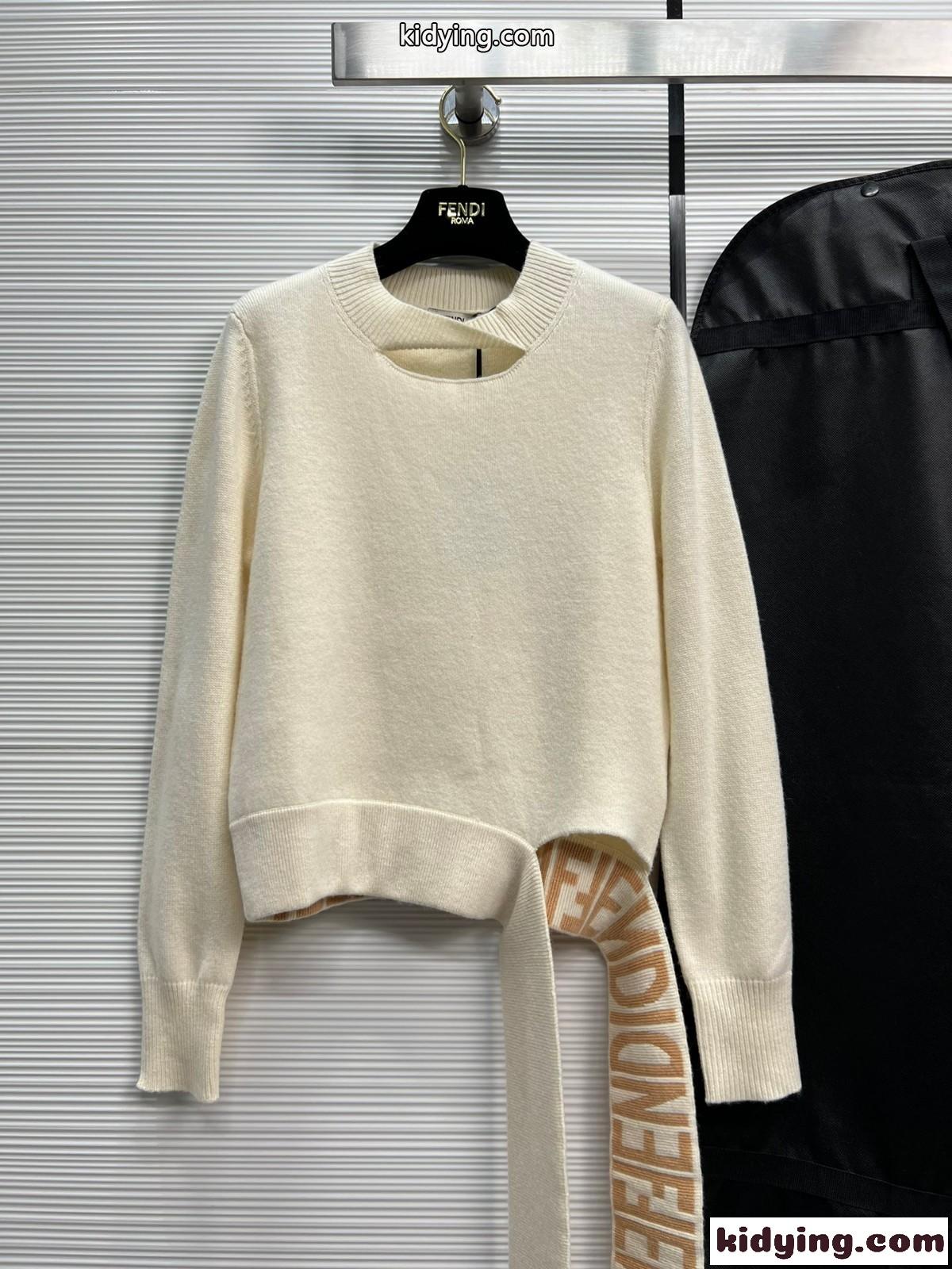 おしゃれ ウール カシミヤ フェンディ セーター コピー レディース ファッション  ベージュ-2