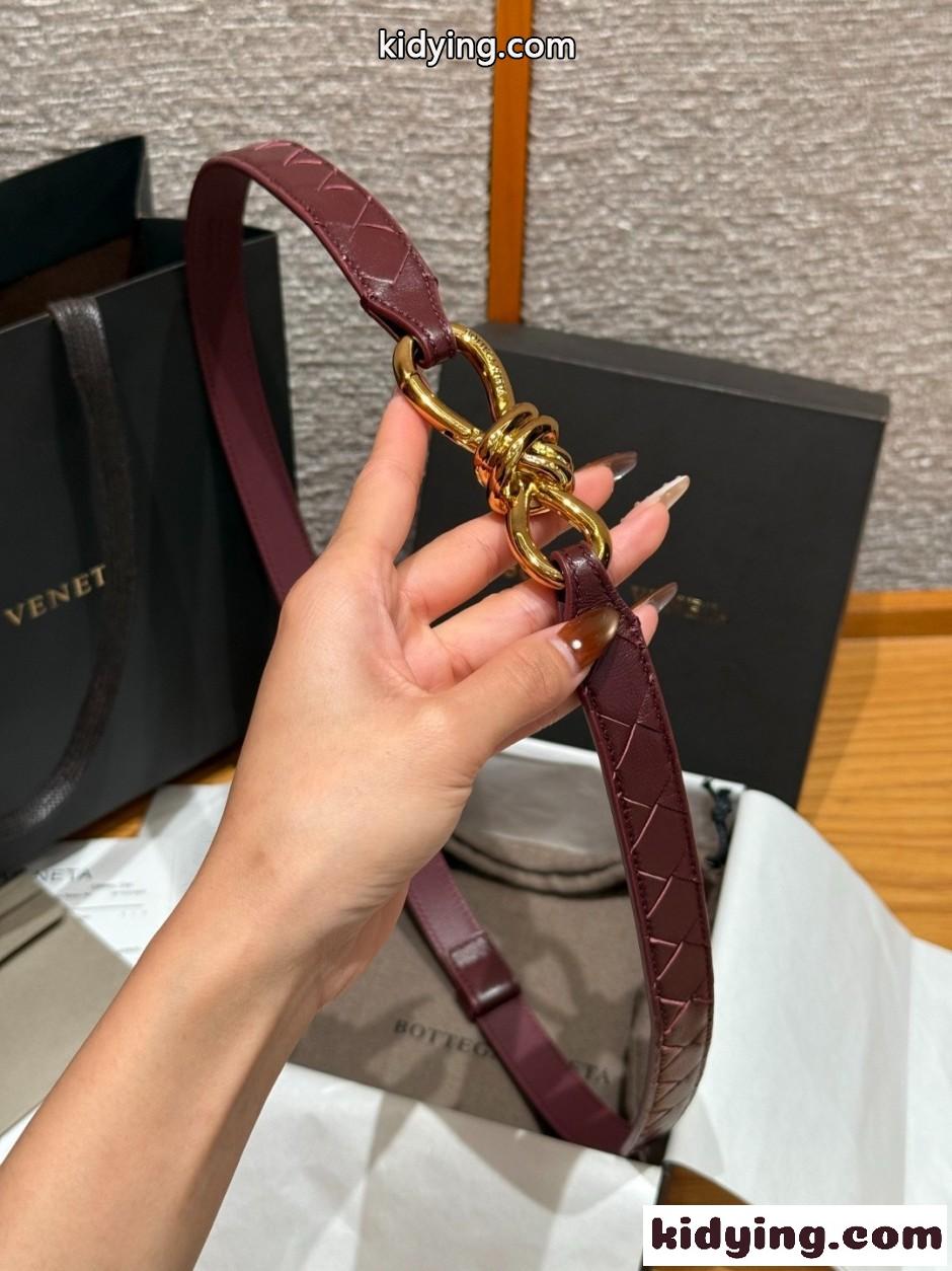イントレチャートレザー ノットベルト ボッテガ・ヴェネタ スーパーコピー ボルドー-2