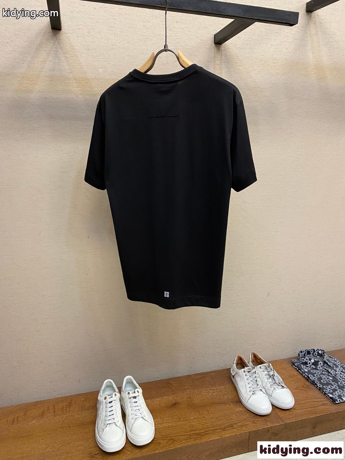 カジュアル 4Gスター コットン 半袖Tシャツ ジバンシィ Tシャツ コピー ブラック-1