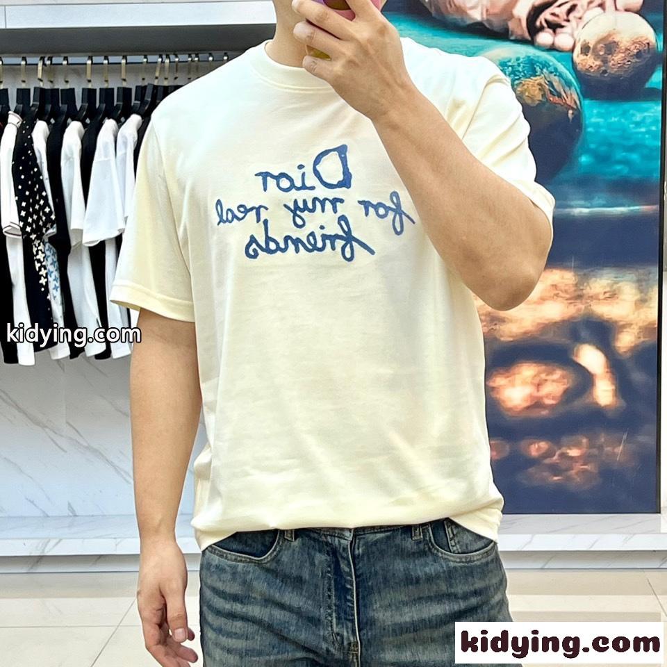 カジュアル コットン 半袖Tシャツ クリスチャン・ディオール Tシャツ コピー クルーネック-1