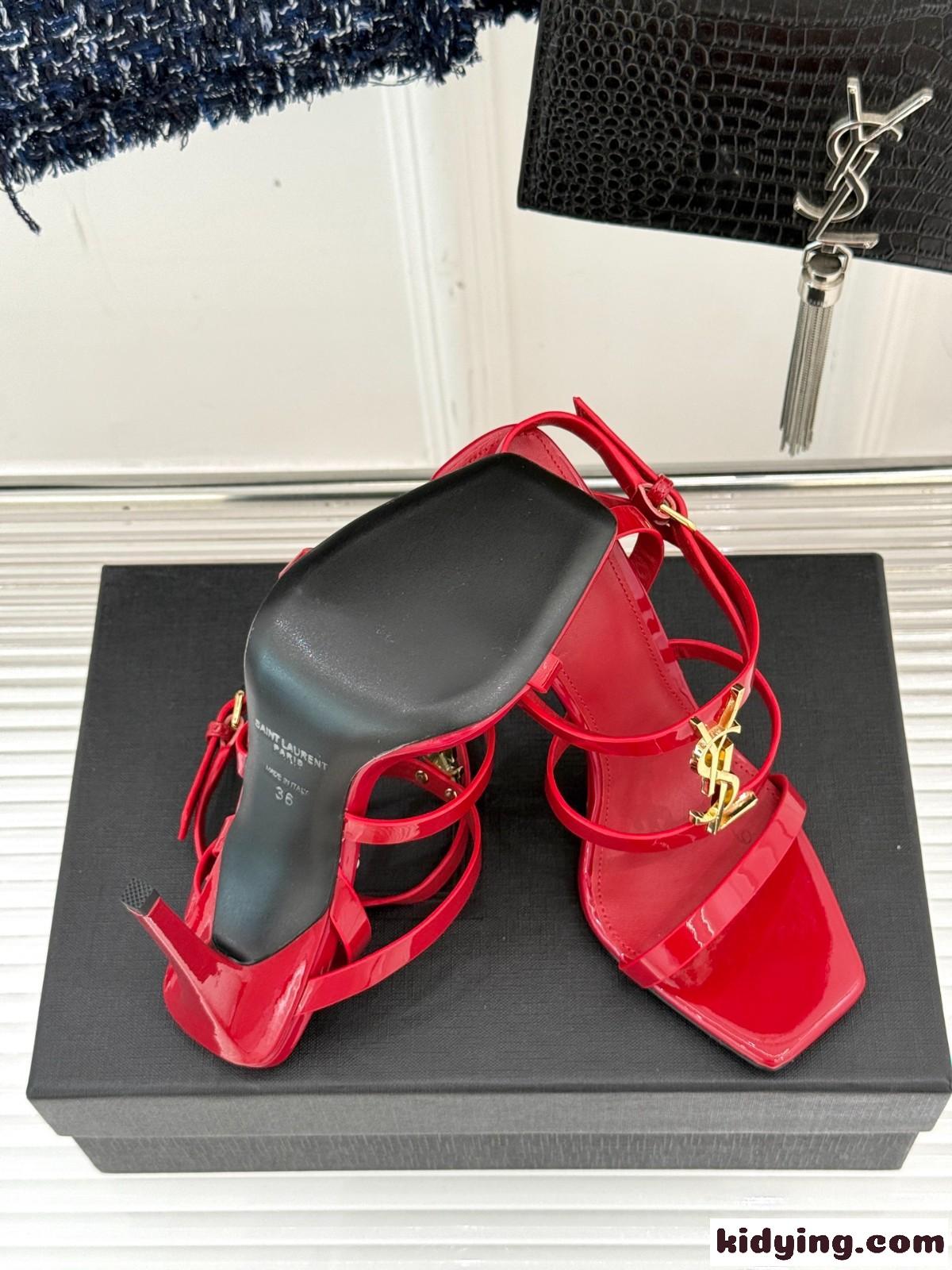 スタイルアップ YSL カサンドラ サンダル イヴ・サンローラン スーパーコピー レッド-4