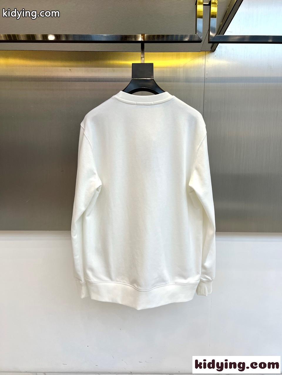 カジュアル コットン スウェットシャツ フェンディ Tシャツ 偽物 クルーネック ホワイト-3