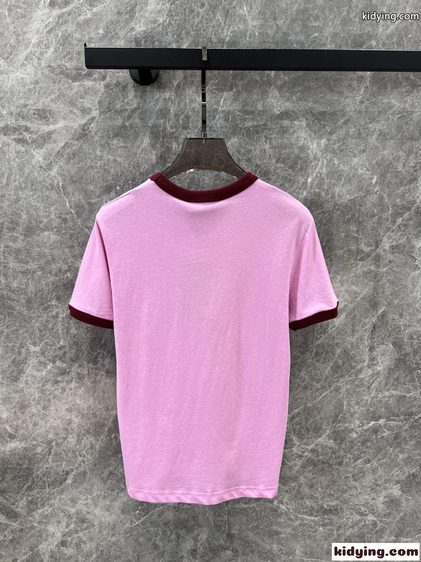 カジュアル 合わせやすい クルーネック 半袖Tシャツ グッチ Tシャツ コピー ピンク-1