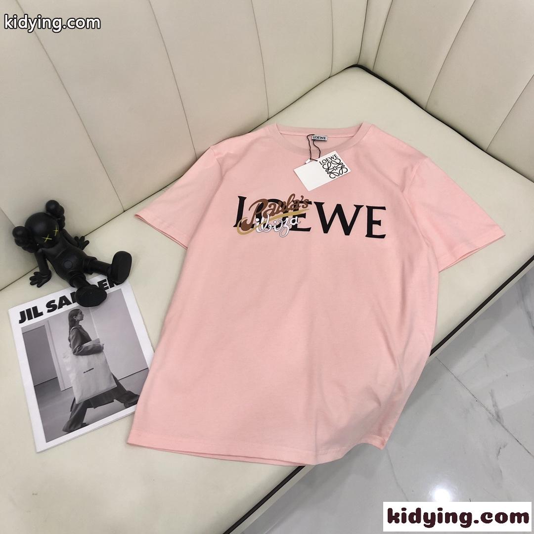 ファッション ロゴプリント クールネック カジュアル 柔らかい 快適 ロエベ Tシャツ メンズ コピー 半袖 人気-2