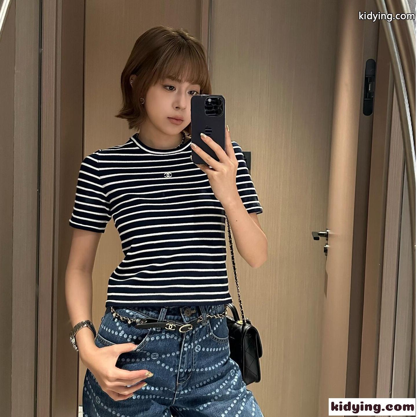 洗練された コットン 半袖Tシャツ シャネル Tシャツ コピー クルーネック-0