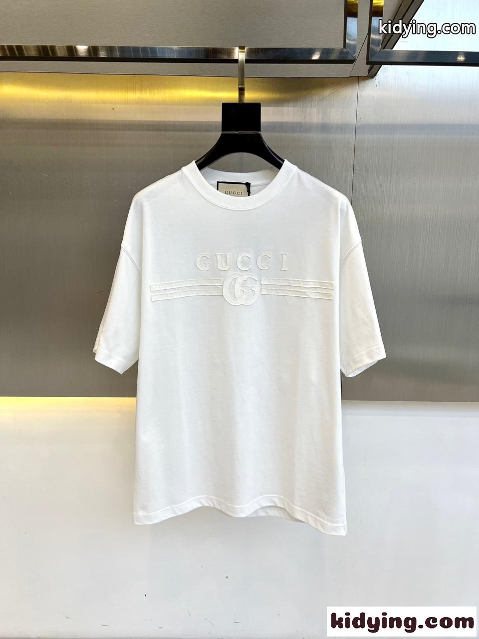 カジュアル コットン 半袖Tシャツ グッチ Tシャツ 偽物 半袖Tシャツ ホワイト-0