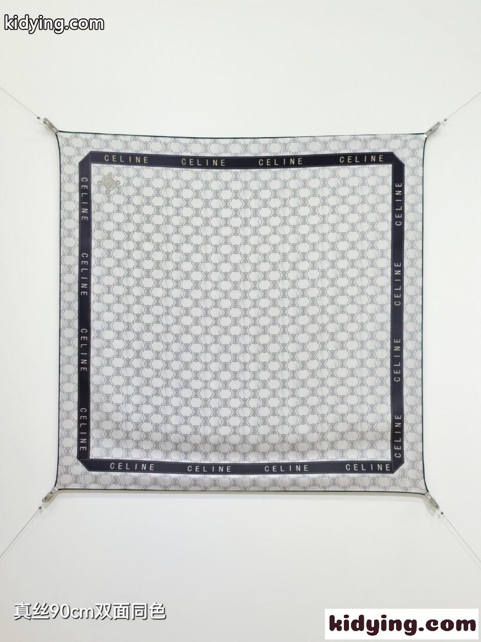 セリーヌ スカーフ コピー 90x90cm トリオンフ 総柄 シルク スクエアスカーフ-0